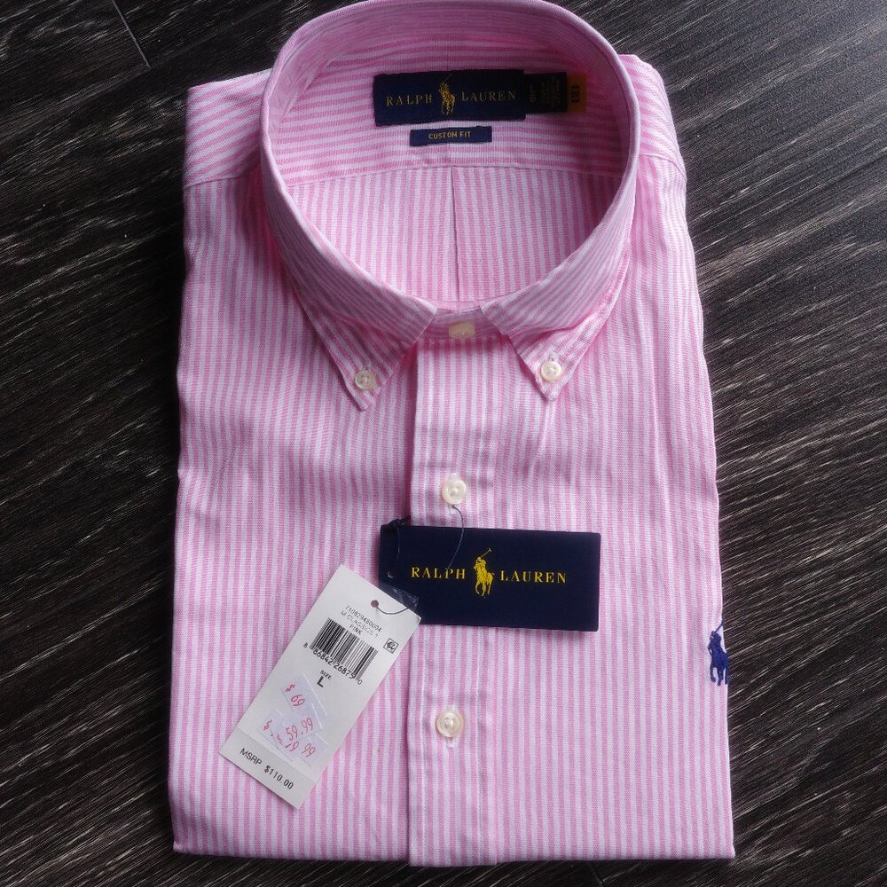 Polo Ralph Lauren - Long Sleeve Pink Striped Shirt - L